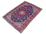 handmade Medallion, Traditional Kashan Blue Rust Hand Knotted RECTANGLE 100% WOOL area rug 6x12