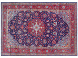 handmade Medallion, Traditional Kashan Blue Rust Hand Knotted RECTANGLE 100% WOOL area rug 6x12