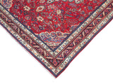 handmade Medallion, Traditional Kashan Red Blue Hand Knotted RECTANGLE 100% WOOL area rug 7x10