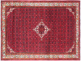 handmade Medallion, Traditional Tabriz Red Beige Hand Knotted RECTANGLE 100% WOOL area rug 7x10