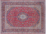 Vintage Antique Persian Kashan Woods Wool Rug - 8'0'' x 11'7''