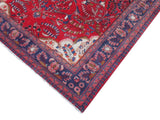 handmade Medallion, Traditional Tabriz Red Blue Hand Knotted RECTANGLE 100% WOOL area rug 7x10