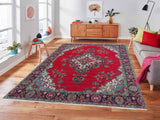 handmade Medallion, Traditional Tabriz Red Purple Hand Knotted RECTANGLE 100% WOOL area rug 10x13