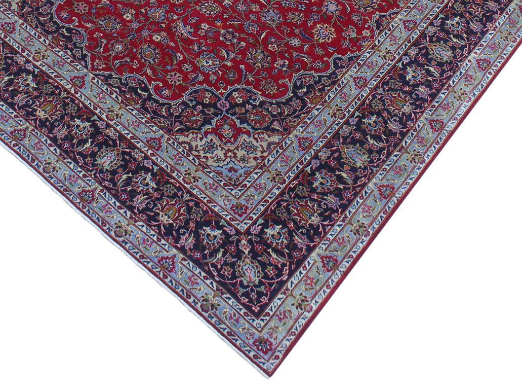 handmade Medallion, Traditional Kashan Red Purple Hand Knotted RECTANGLE 100% WOOL area rug 10x14