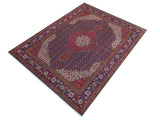 handmade Medallion, Traditional Tabriz Mahi Blue Red Hand Knotted RECTANGLE 100% WOOL area rug 10x12