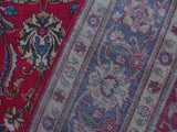 handmade Traditional Kashan Red Blue Hand Knotted RECTANGLE 100% WOOL area rug 9x13