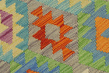 handmade Geometric Kilim, New arrival Purple Blue Hand-Woven RECTANGLE 100% WOOL area rug 6' x 8'