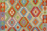 handmade Geometric Kilim, New arrival Rust Blue Hand-Woven RECTANGLE 100% WOOL area rug 6' x 8'