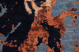 handmade Modern Blue Orange Hand Knotted RECTANGLE WOOL&SILK area rug 8x10