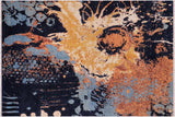 Bohemian Ziegler Parsons Blue Orange Wool&Silk Rug - 7'9'' x 9'8''
