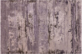 handmade Modern Modern Gray Charcoal Hand Knotted RECTANGLE WOOL&SILK area rug 8 x 10