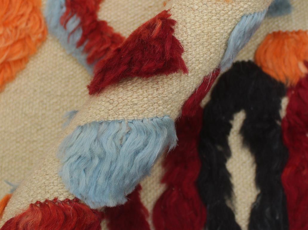 handmade Modern Moroccan Beige Red Hand-Woven RECTANGLE 100% WOOL area rug 5 x 8