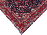 handmade Traditional Kashan Blue Red Hand Knotted RECTANGLE 100% WOOL area rug 4x6