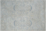 Eclectic Ziegler Davey Blue Beige Hand-Knotted Wool Rug - 10'1'' x 14'2''