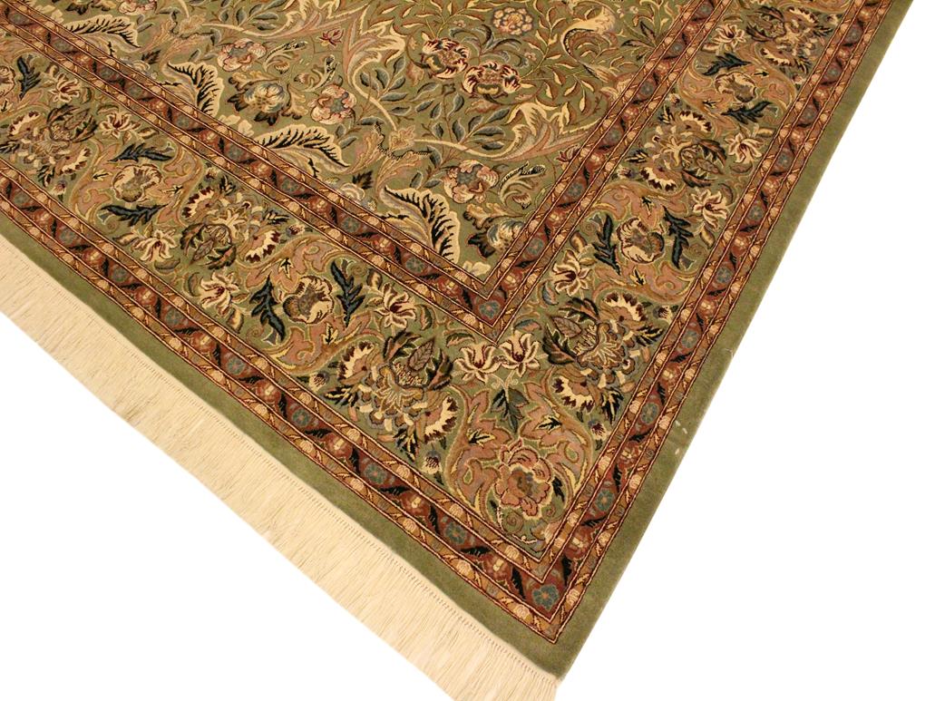 handmade Traditional Lily Green Rust Hand Knotted RECTANGLE 100% WOOL area rug 9x12