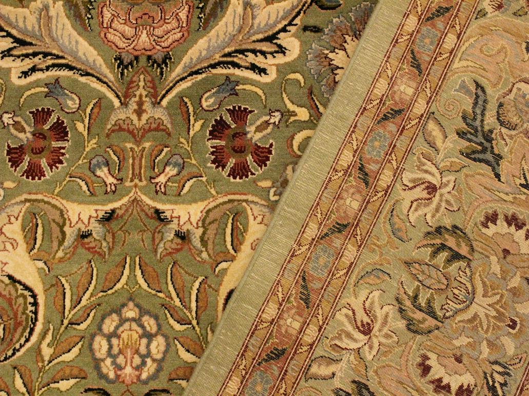 handmade Traditional Lily Green Rust Hand Knotted RECTANGLE 100% WOOL area rug 9x12