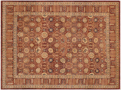 handmade Traditional Tabrizjalil Maroon Blue Hand Knotted RECTANGLE 100% WOOL area rug 9x12