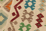 handmade Traditional Kilim, New arrival Beige Blue Hand-Woven RECTANGLE 100% WOOL area rug 7' x 10'
