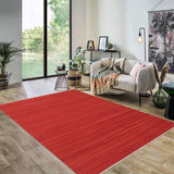 handmade Modern Kilim, New arrival Red Red Hand-Woven RECTANGLE 100% WOOL area rug 6' x 9'