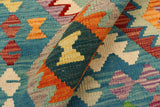 handmade Traditional Kilim, New arrival Blue Rust Hand-Woven RECTANGLE 100% WOOL area rug 6' x 8'