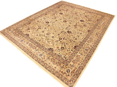 handmade Traditional Tabriz Beige Blue Hand Knotted RECTANGLE 100% WOOL area rug 9x12