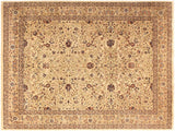 handmade Traditional Tabriz Beige Blue Hand Knotted RECTANGLE 100% WOOL area rug 9x12