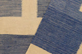 handmade Modern Kilim, New arrival Blue Beige Hand-Woven RECTANGLE 100% WOOL area rug 5' x 6'
