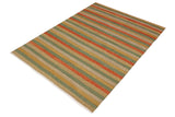 handmade Modern Kilim, New arrival Rust Gold Hand-Woven RECTANGLE 100% WOOL area rug 8' x 10'