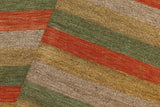 handmade Modern Kilim, New arrival Rust Gold Hand-Woven RECTANGLE 100% WOOL area rug 8' x 10'