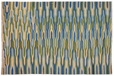 handmade Modern Kilim, New arrival Blue Beige Hand-Woven RECTANGLE 100% WOOL area rug 9' x 12'
