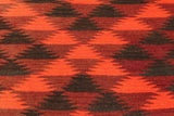 handmade Vintage Kilim, New arrival Rust Burgundy Hand-Woven RUNNER 100% WOOL area rug 4' x 12'