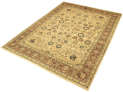 handmade Traditional Tabriz Beige Red Hand Knotted RECTANGLE 100% WOOL area rug 9x12