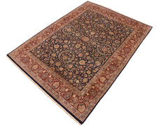 handmade Traditional Dabir Blue Maroon Hand Knotted RECTANGLE 100% WOOL area rug 9x12
