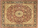 Antique Vegetable Dyed Hussani Red/Blue Wool Rug - 9'1'' x 11'4''