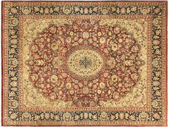 handmade Traditional Hussani Red Blue Hand Knotted RECTANGLE 100% WOOL area rug 9x11