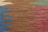 handmade Modern Kilim, New arrival Rust Blue Hand-Woven RECTANGLE 100% WOOL area rug 8' x 10'