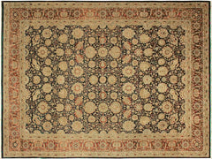 handmade Traditional Tabriz Blue Brown Hand Knotted RECTANGLE 100% WOOL area rug 9x12