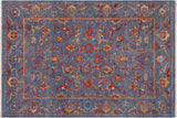 Chic Ziegler Madisyn Blue Rust Hand-Knotted Wool and Silk Rug - 9'2'' x 12'2''