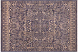 Shabby Chic Ziegler Maia Blue Gray Hand-Knotted Wool Rug - 9'0'' x 11'11''