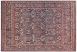 handmade Transitional Kafkaz Chobi Ziegler Gray Blue Hand Knotted SQUARE 100% WOOL area rug 8 x 9