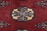 handmade Geometric Bokhara Maroon Gray Hand Knotted RECTANGLE 100% WOOL area rug 3' x 5'