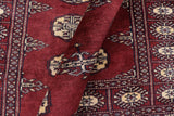 handmade Geometric Bokhara Maroon Gray Hand Knotted RECTANGLE 100% WOOL area rug 3' x 5'