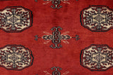handmade Geometric Bokhara Red Beige Hand Knotted RECTANGLE 100% WOOL area rug 4' x 6'