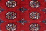 handmade Geometric Bokhara Red Blue Hand Knotted RECTANGLE 100% WOOL area rug 4' x 6'