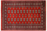 handmade Geometric Bokhara Rust Beige Hand Knotted RECTANGLE 100% WOOL area rug 4' x 6'