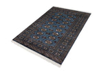 handmade Geometric Bokhara Blue Beige Hand Knotted RECTANGLE 100% WOOL area rug 4' x 6'