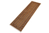 handmade Geometric Bokhara Brown Beige Hand Knotted RECTANGLE 100% WOOL area rug 3' x 9'