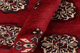 handmade Geometric Bokhara Red Beige Hand Knotted RECTANGLE 100% WOOL area rug 6' x 8'