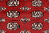 handmade Geometric Bokhara Red Gray Hand Knotted RECTANGLE 100% WOOL area rug 6' x 9'