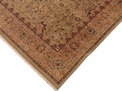 handmade Traditional Kashan Taupe Brown Hand Knotted RECTANGLE 100% WOOL area rug 9x12
